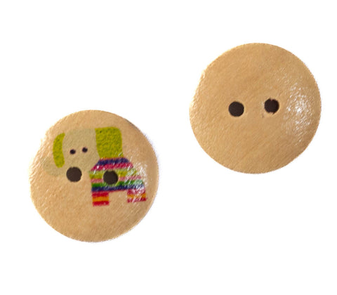 Kinderknopf mit tieremotiv aus Holz
