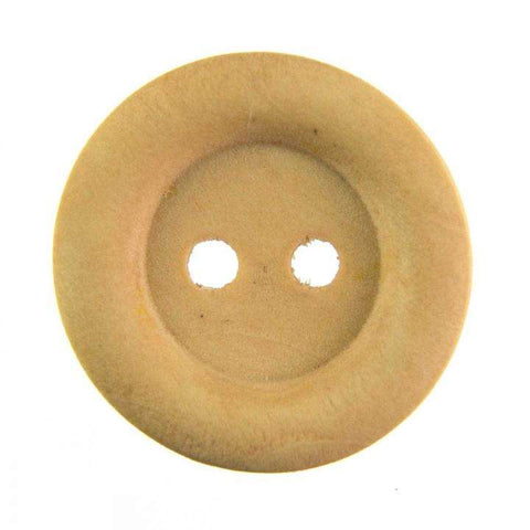 Beige Holzknopf mit Rand mit 2-Loch-Befestigung HK-2-KIEFER