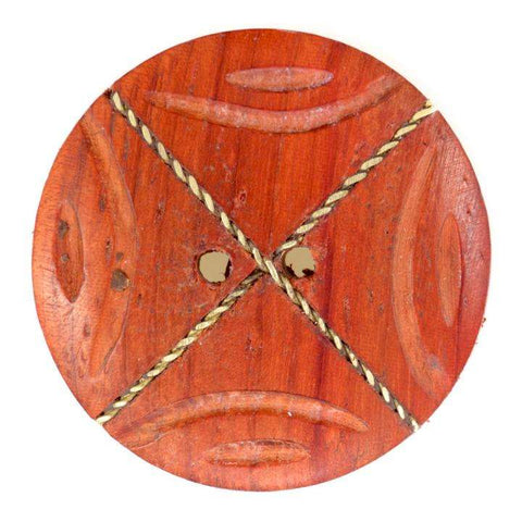 Rot Holzknopf mit Muster mit 2-Loch-Befestigung HK-212