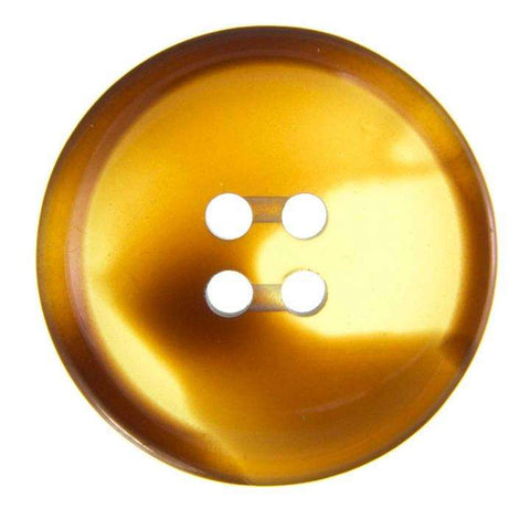 Braun Hornimitatknopf KBR-205-M mit 4-Loch als Mantel- und Jackenknopf
