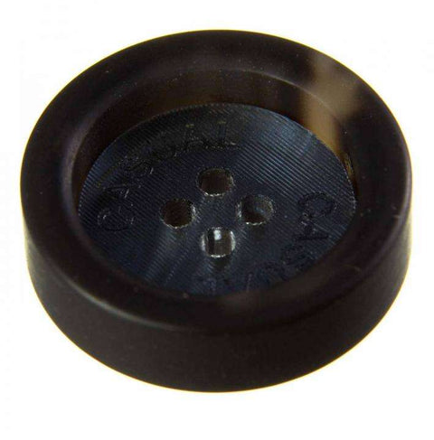 Braun Hornimitatknopf KBR-215 mit 4-Loch als Mantelknopf
