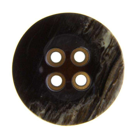 Schwarz Hornimitatknopf HORNIMITAT-KNOPF-KS mit 4-Loch als Blazer- und Sakkoknopf