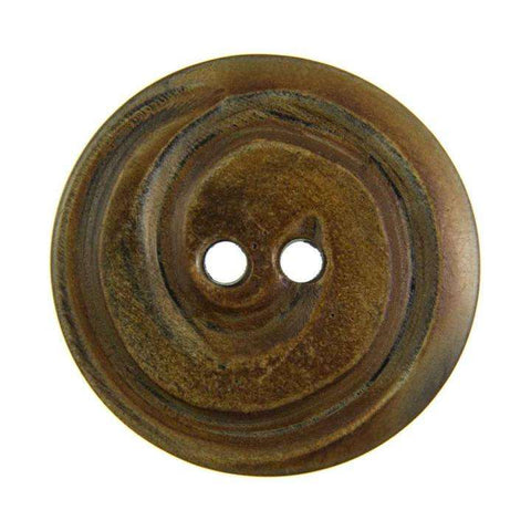 Braun Hornknopf mit Schneckemotiv mit 2-Loch-Befestigung HK-195
