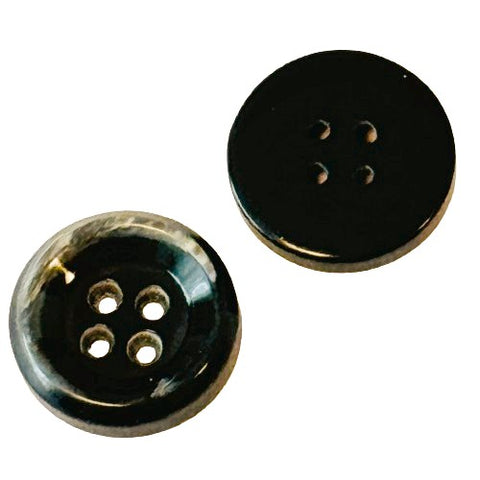 Braun Hornimitatknopf HI-122 mit 4-Loch als Blazer- und Sakkoknopf