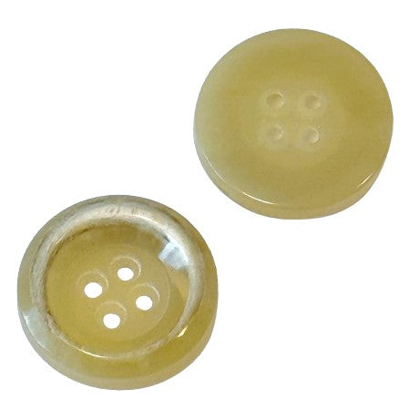 Beige Hornimitatknopf HI-122 mit 4-Loch als Mantel- und Jackenknopf