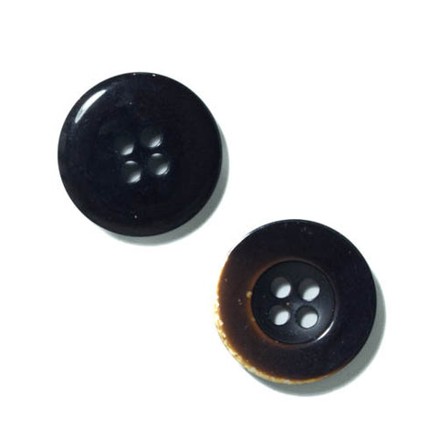 Dunkelbraun Hornimitatknopf HI-106 mit 4-Loch als Blazer- und Sakkoknopf