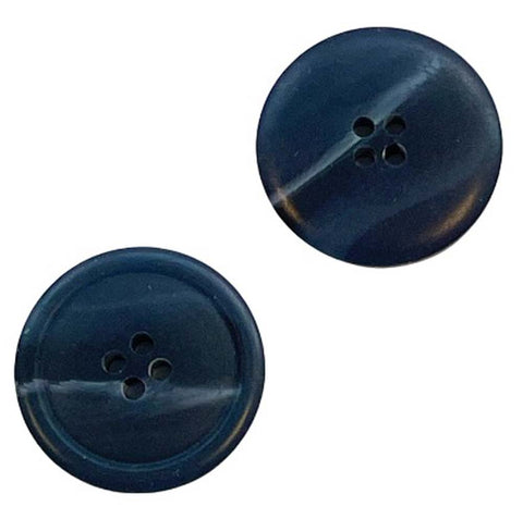 Blau Hornimitatknopf HI-88 mit 4-Loch als Blazer- und Sakkoknopf