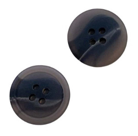 Grau Hornimitatknopf HI-88 mit 4-Loch als Blazer- und Sakkoknopf