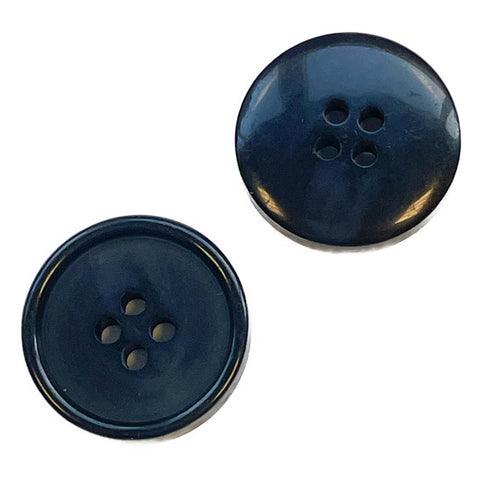 Blau Hornimitatknopf HI-89 mit 4-Loch als Blazer- und Sakkoknopf