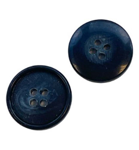 Blau Hornimitatknopf HI-91 mit 4-Loch als Blazer- und Sakkoknopf