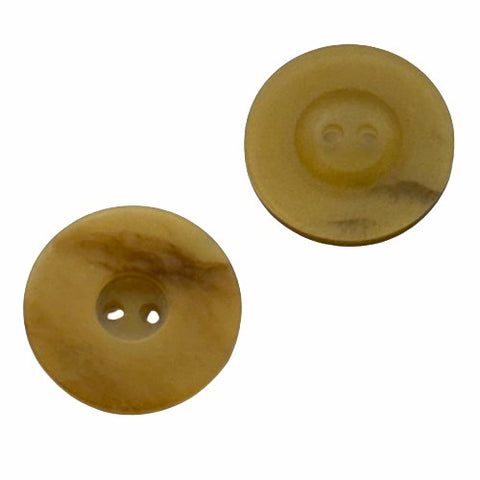 Beige Hornimitatknopf HI-121 mit 2-Loch als Mantel- und Jackenknopf