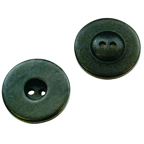 Grau Hornimitatknopf HI-121 mit 2-Loch als Mantel- und Jackenknopf