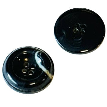 Anthrazit Hornimitatknopf HI-118 mit 4-Loch als Mantel- und Jackenknopf