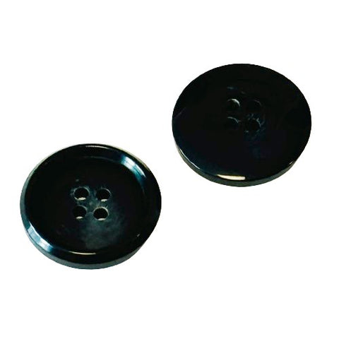 Anthrazit Hornimitatknopf HI-120 mit 4-Loch als Blazer- und Sakkoknopf
