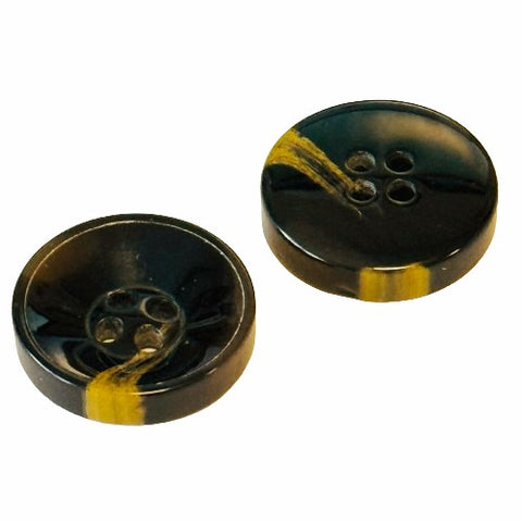 Dunkelbraun Hornimitatknopf HI-119 mit 4-Loch als Mantel- und Jackenknopf