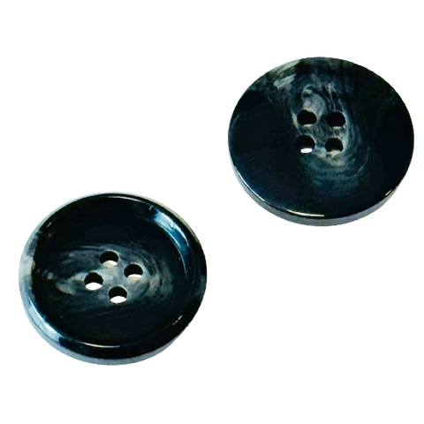 Dunkelgrau Hornimitatknopf HI-120 mit 4-Loch als Blazer- und Sakkoknopf