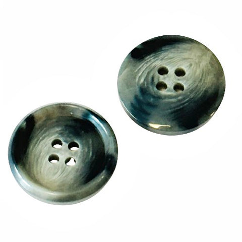 Grau Hornimitatknopf HI-120 mit 4-Loch als Mantel- und Jackenknopf