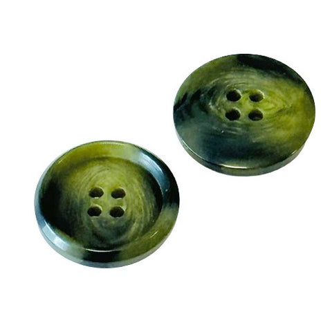 Oliv Hornimitatknopf HI-120 mit 4-Loch als Blazer- und Sakkoknopf