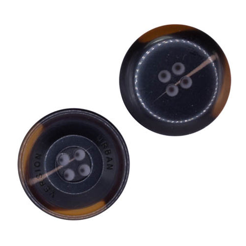 Dunkelbraun Hornimitatknopf HI-107 mit 4-Loch als Mantel- und Jackenknopf