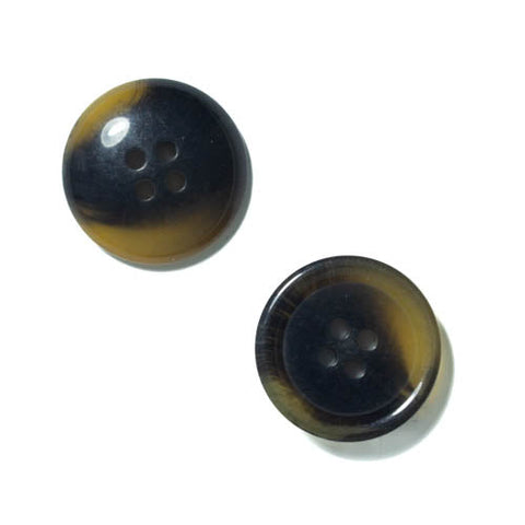 Dunkelbraun Hornimitatknopf HI-104 mit 4-Loch als Blazer- und Sakkoknopf