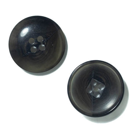 Dunkelgrau Hornimitatknopf HI-105 mit 4-Loch als Blazer- und Sakkoknopf