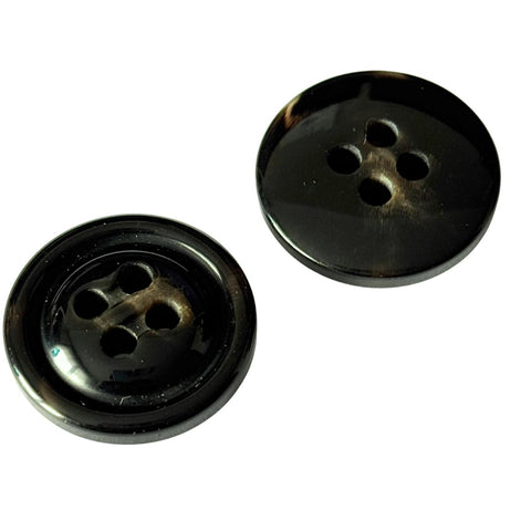 Anthrazit Hornimitatknopf HI-132 mit 4-Loch als Jackenknopf