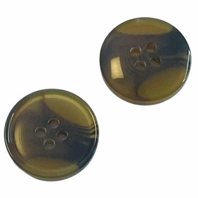 Dunkelbraun Hornimitatknopf HI-109 mit 4-Loch als Blazer- und Sakkoknopf