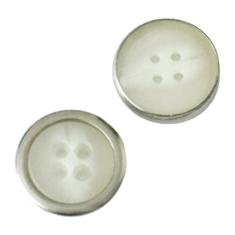 Creme-Gold-Creme-Silber Hornimitatknopf HI-4 mit 4-Loch als Trachten- und Lodenknopf