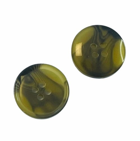 Oliv Hornimitatknopf HI-109 mit 4-Loch als Blazer- und Sakkoknopf