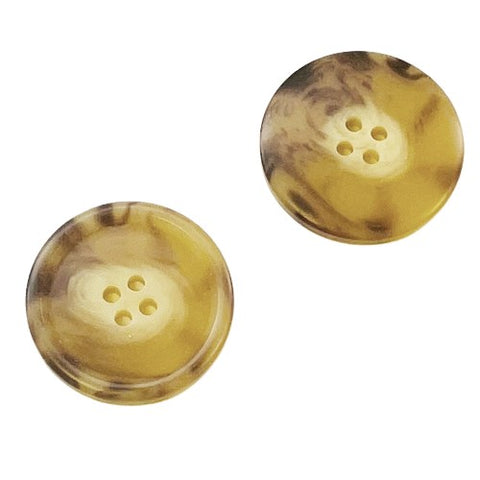 Beige-Braun Hornimitatknopf KBR-65 mit 4-Loch als Mantelknopf