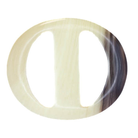 Ovale Hornimitat Schnalle s-hi-38-creme-braun