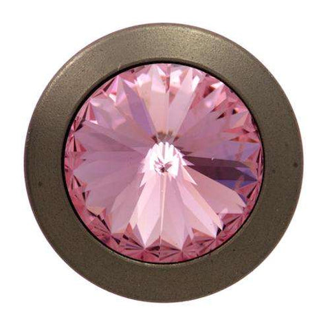 Jeans Knopf mit Swarovski®Crystal Altsilber rosa