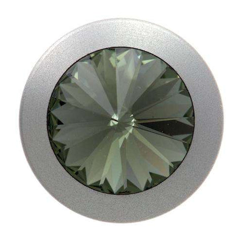 Jeans Knopf mit Swarovski®Crystal bl.diamont Silber