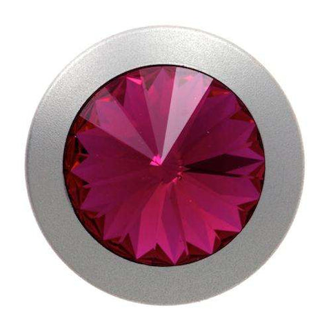 Jeans Knopf mit Swarovski®Crystal Silber pink