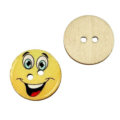 Kinderknopf mit smileymotiv aus Holz