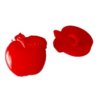Kinderknopf mit apfelmotiv in Rot aus Kunststoff