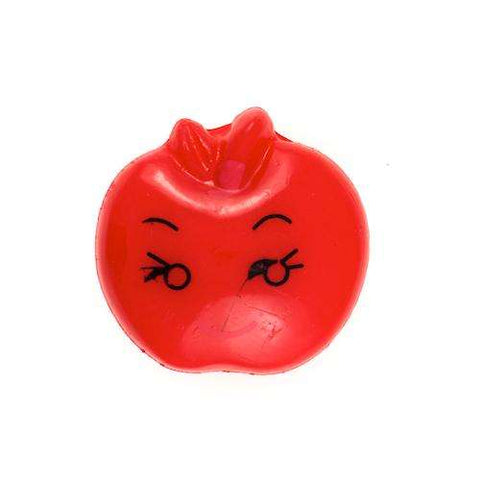 Kinderknopf mit apfelmotiv in Rot aus Kunststoff