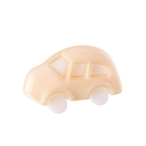 Kinderknopf mit automotiv in Weiß aus Kunststoff