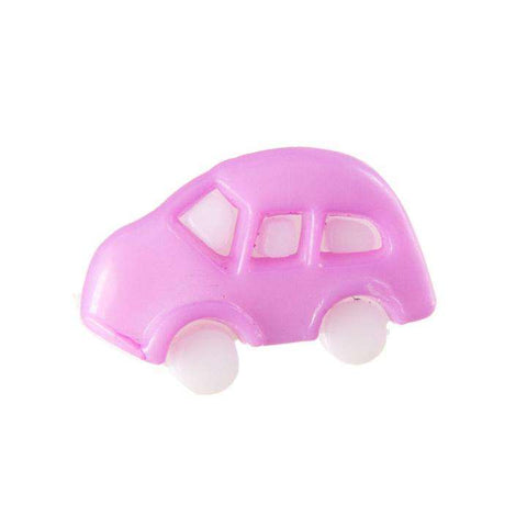 Kinderknopf mit automotiv in Lila aus Kunststoff