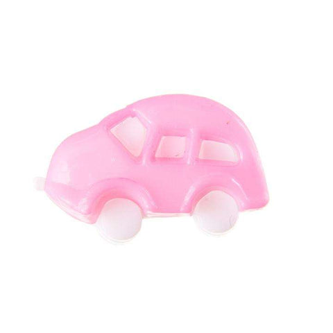 Kinderknopf mit automotiv in Rosa aus Kunststoff