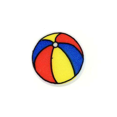 Kinderknopf mit ballmotiv aus Kunststoff