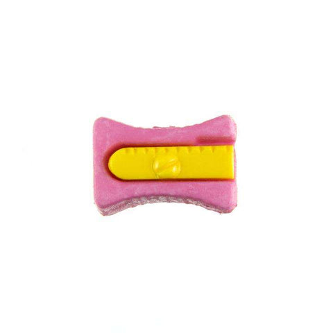 Kinderknopf mit anspitzermotiv in Rosa aus Kunststoff