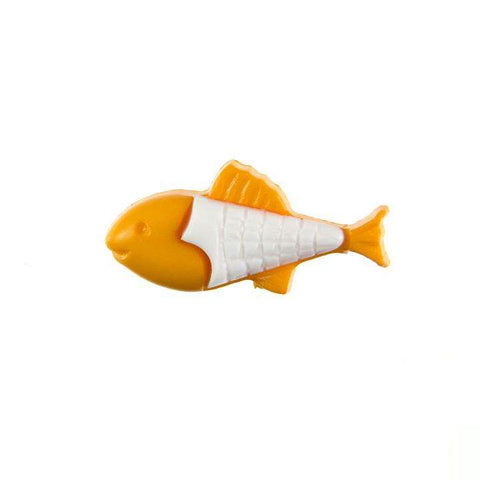 Kinderknopf mit fischmotiv in Orange aus Kunststoff