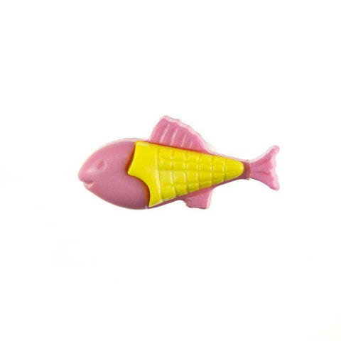 Kinderknopf mit fischmotiv in Rosa aus Kunststoff