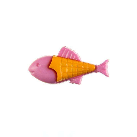 Kinderknopf mit fischmotiv in Rosa aus Kunststoff