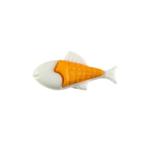Kinderknopf mit fischmotiv in Weiß aus Kunststoff