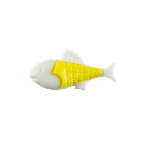 Kinderknopf mit fischmotiv in Weiß aus Kunststoff