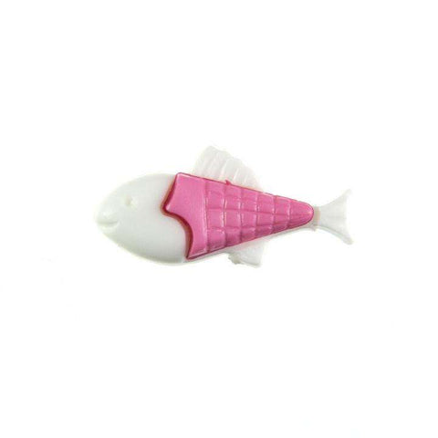 Kinderknopf mit fischmotiv in Weiß aus Kunststoff