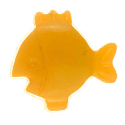 Kinderknopf mit fischmotiv in Orange aus Kunststoff