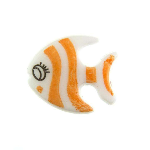 Kinderknopf mit fischmotiv in Orange aus Kunststoff
